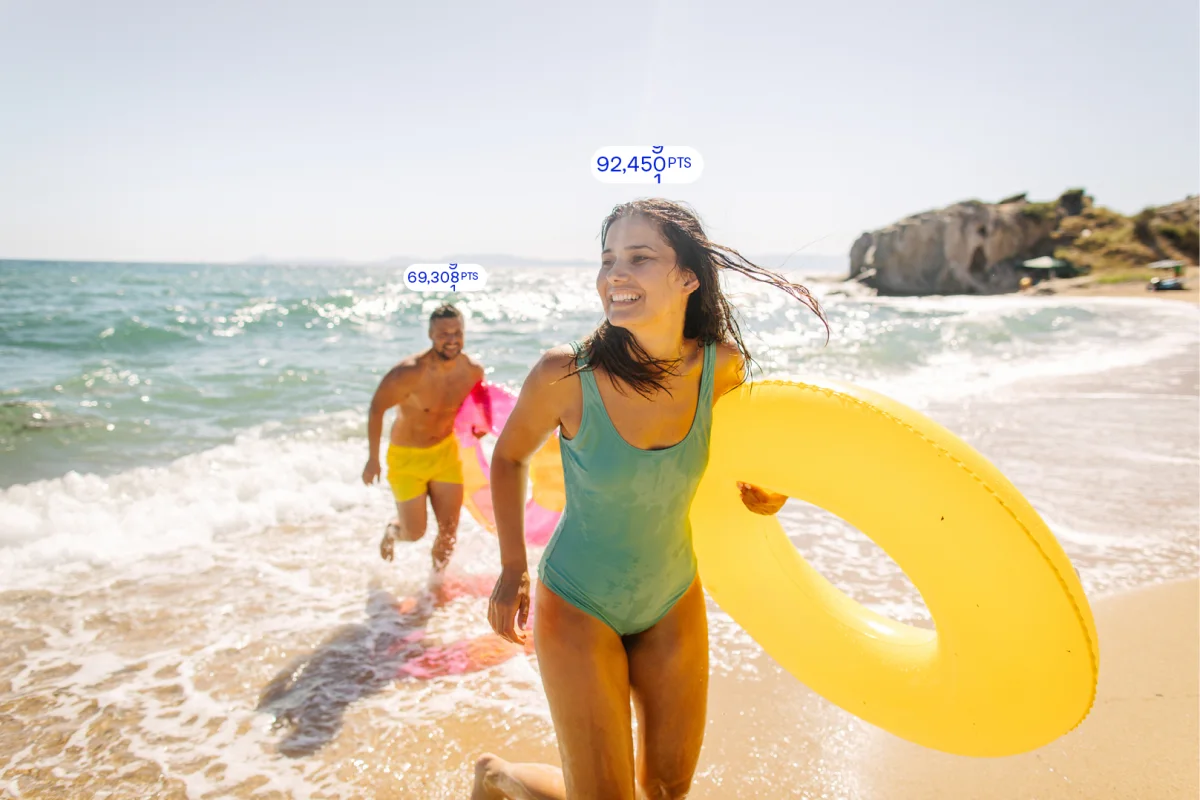 People enjoying the beach